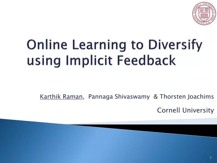 online learning to diversify using implicit feedback