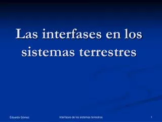 las interfases en los sistemas terrestres