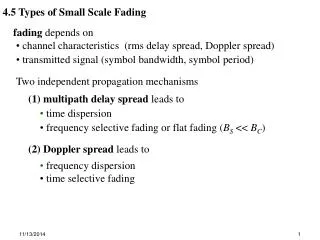 4.5 Types of Small Scale Fading