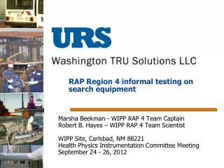 RAP Region 4 informal testing on search equipment
