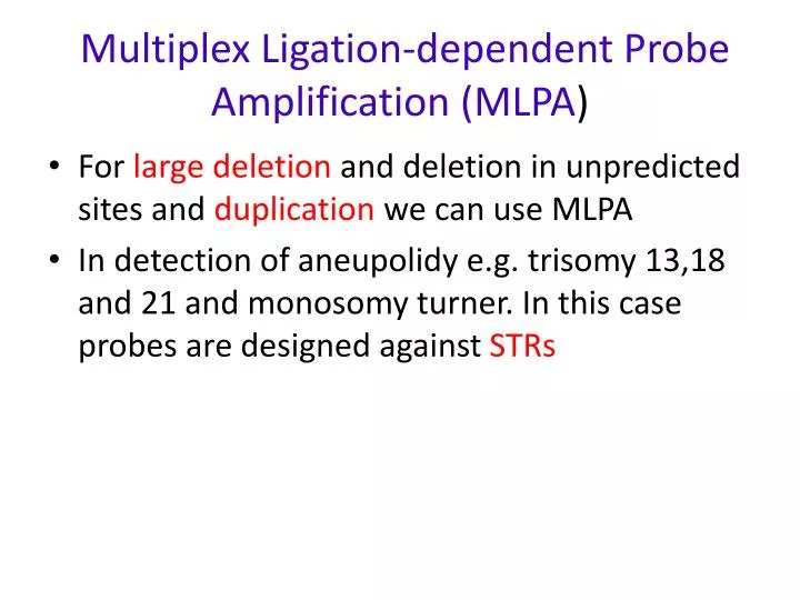 multiplex ligation dependent probe amplification mlpa