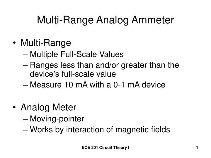multi range analog ammeter