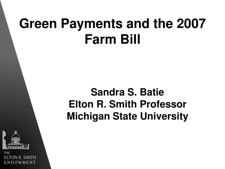 green payments and the 2007 farm bill