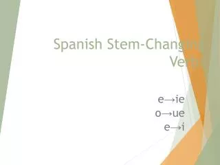 Spanish Stem-Changing Verbs