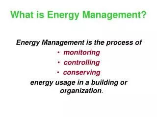 What is Energy Management?