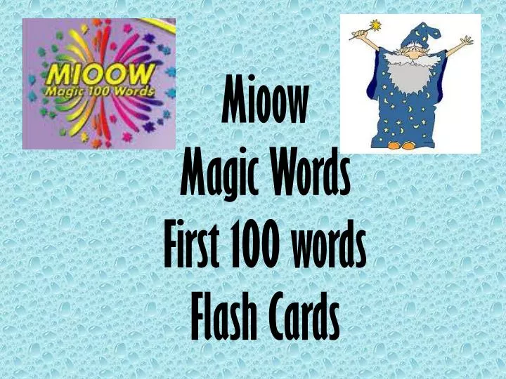 mioow magic words first 100 words flash cards