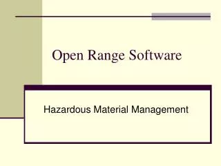 Open Range Software