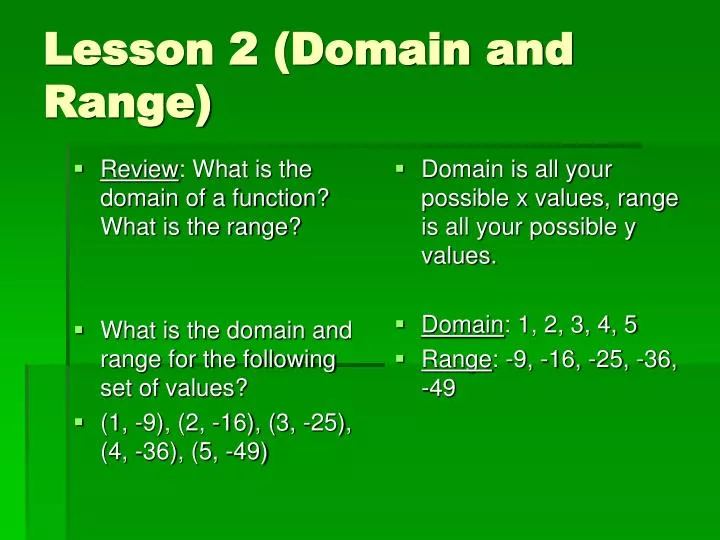 lesson 2 domain and range