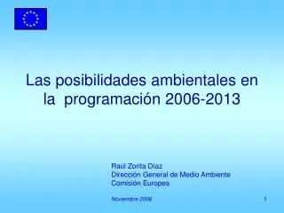 las posibilidades ambientales en la programaci n 2006 2013