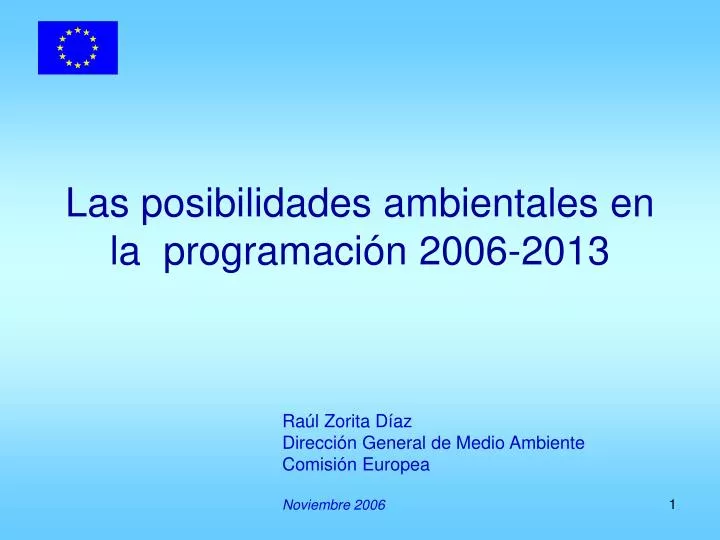 las posibilidades ambientales en la programaci n 2006 2013