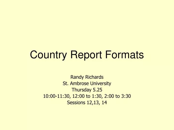 country report formats