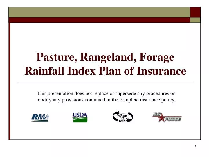 pasture rangeland forage rainfall index plan of insurance