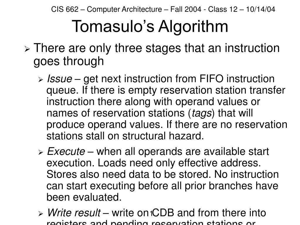 PPT - Tomasulo’s Algorithm PowerPoint Presentation, free download - ID ...