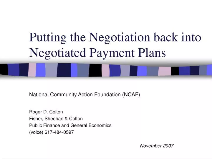 putting the negotiation back into negotiated payment plans