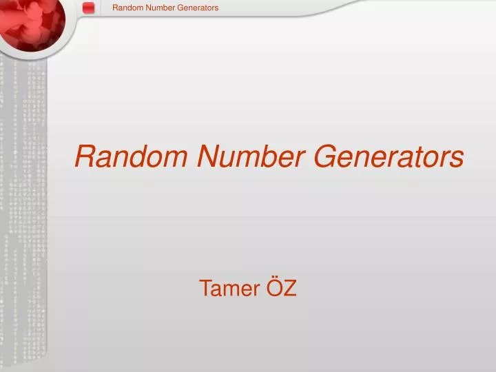 random number generators