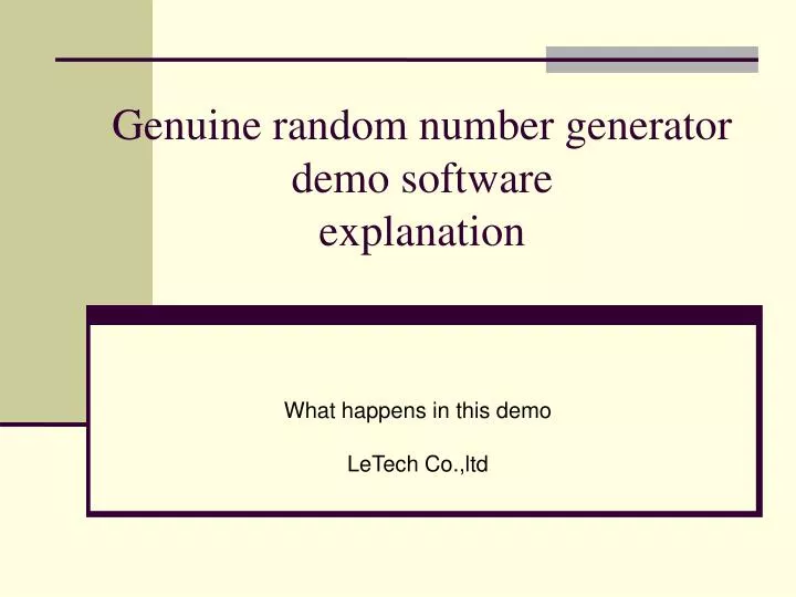 what happens in this demo letech co ltd