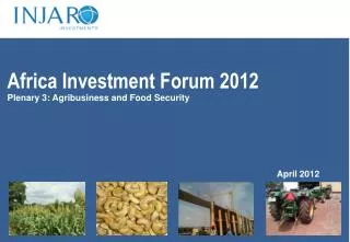 Plenary 3: Agribusiness and Food Security