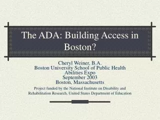 The ADA: Building Access in Boston?