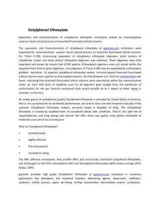 Octylphenol Ethoxylate