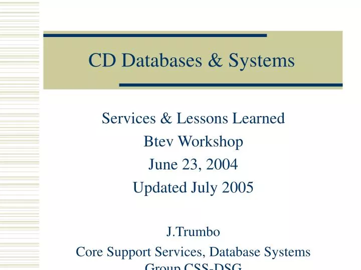 cd databases systems