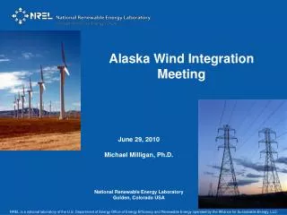 June 29, 2010 Michael Milligan, Ph.D. National Renewable Energy Laboratory Golden, Colorado USA