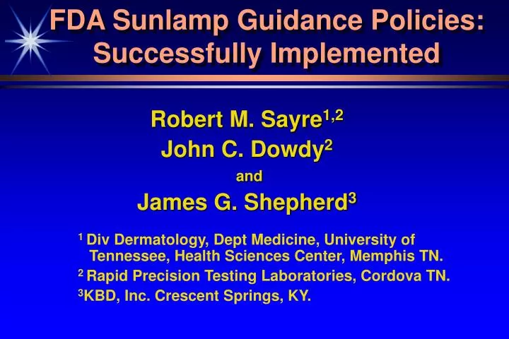 fda sunlamp guidance policies successfully implemented