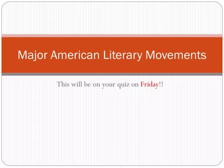 major american literary movements