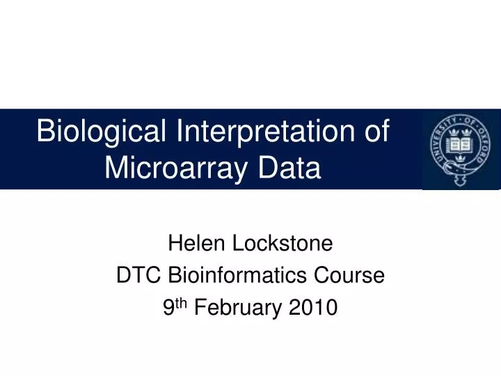 biological interpretation of microarray data