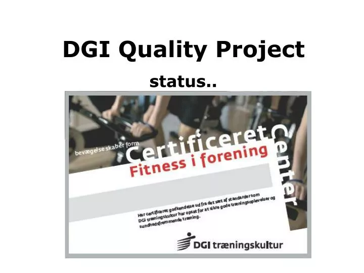 dgi quality project status