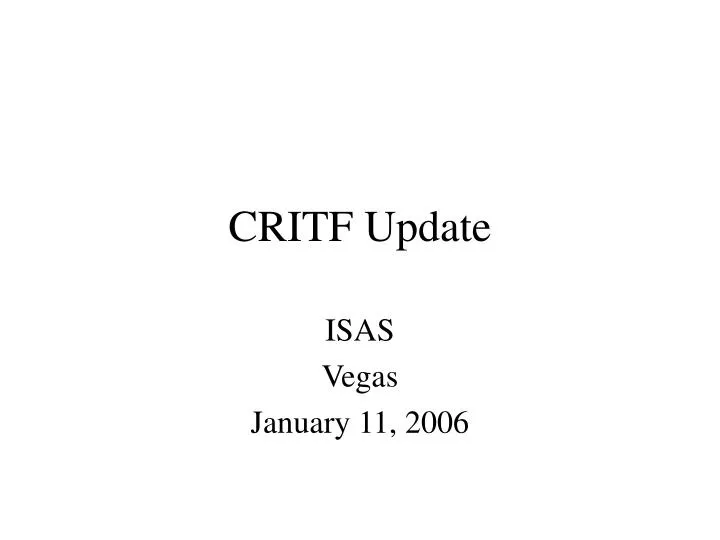 critf update