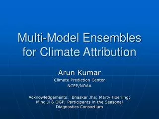 Multi-Model Ensembles for Climate Attribution