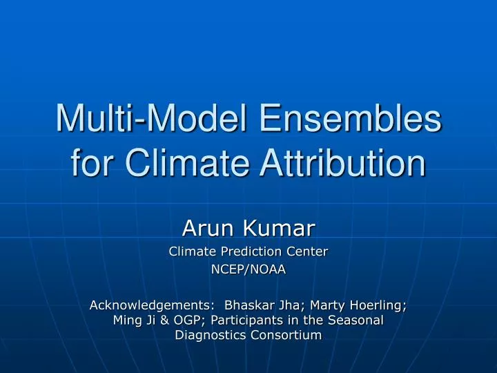 multi model ensembles for climate attribution