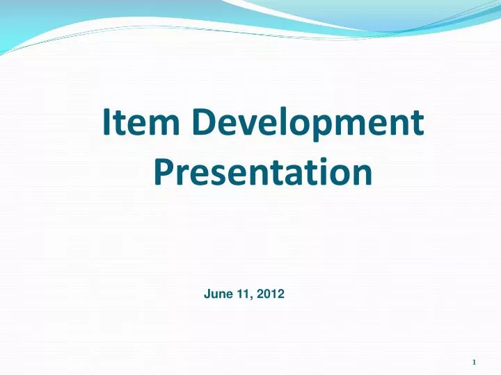 item development presentation
