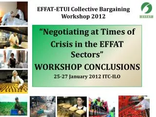 EFFAT-ETUI Collective Bargaining Workshop 2012