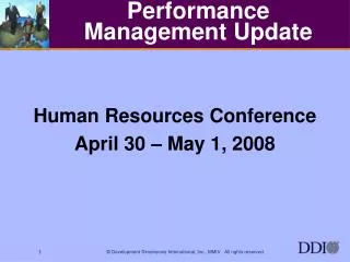 Performance Management Update