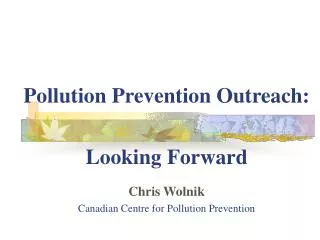 Pollution Prevention Outreach: