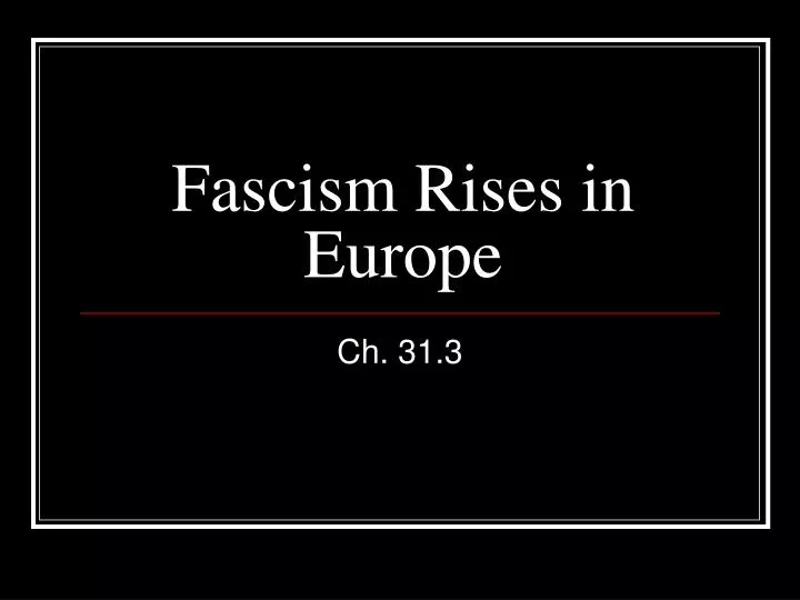 fascism rises in europe