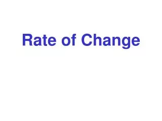 Rate of Change