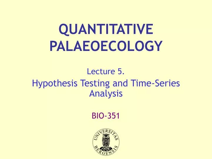 quantitative palaeoecology