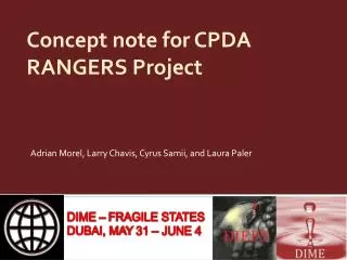 Concept note for CPDA RANGERS Project