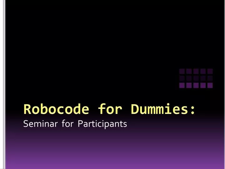 robocode for dummies