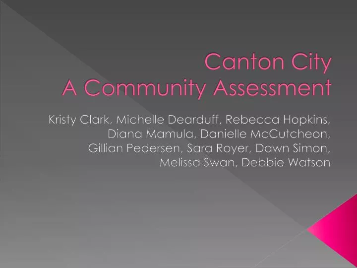 canton city a community assessment