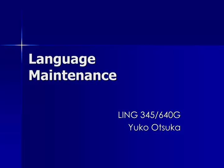 language maintenance