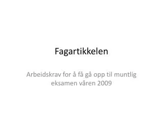 fagartikkelen