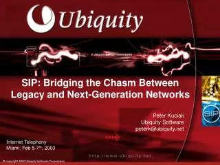 SIP: Bridging the Chasm Between Legacy and Next-Generation Networks