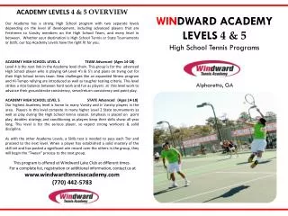 ACADEMY LEVELS 4 &amp; 5 OVERVIEW