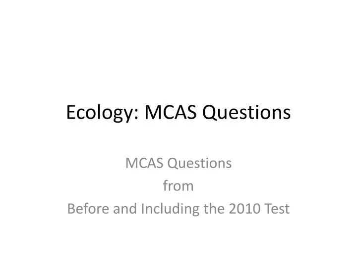 ecology mcas questions