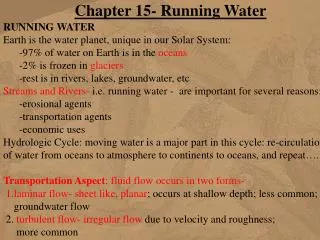 Chapter 15- Running Water