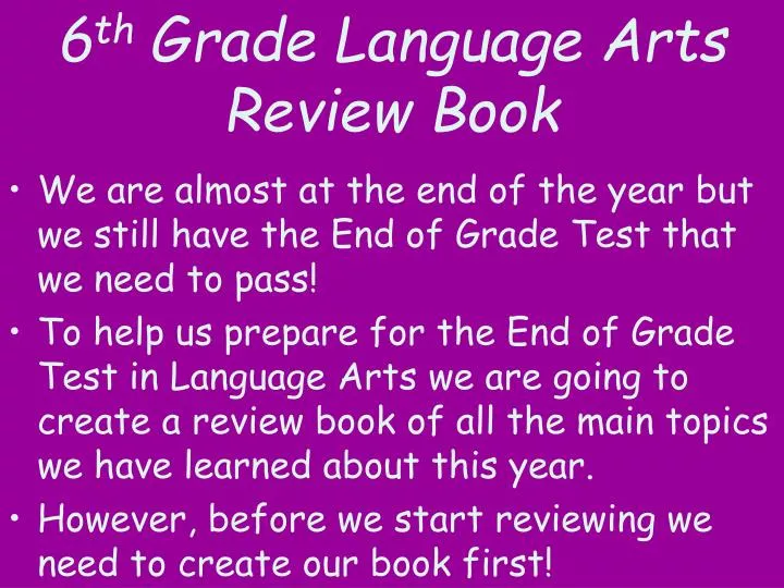 6 th grade language arts review book