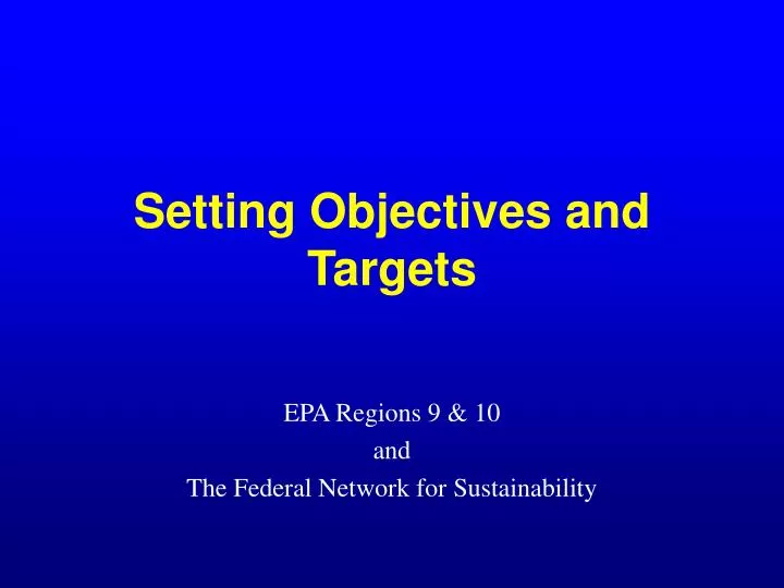 setting objectives and targets
